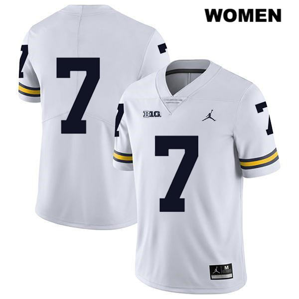 Women's NCAA Michigan Wolverines Tarik Black #7 No Name White Jordan Brand Authentic Stitched Legend Football College Jersey JQ25U02KI